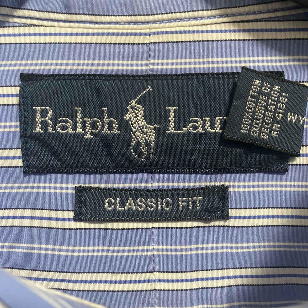 Ralph Lauren Shirt Mens XL‎ Blue Striped Classic Fit Button Down Preppy Office - Picture 3 of 9